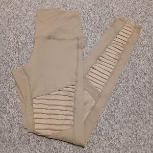 ALO Yoga Kids Beige Leggings with Ribbed Detail